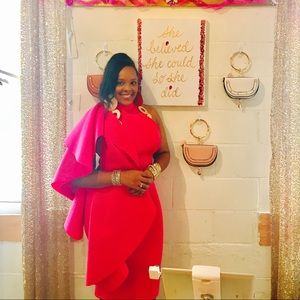 Hot Pink Ruffle Dress